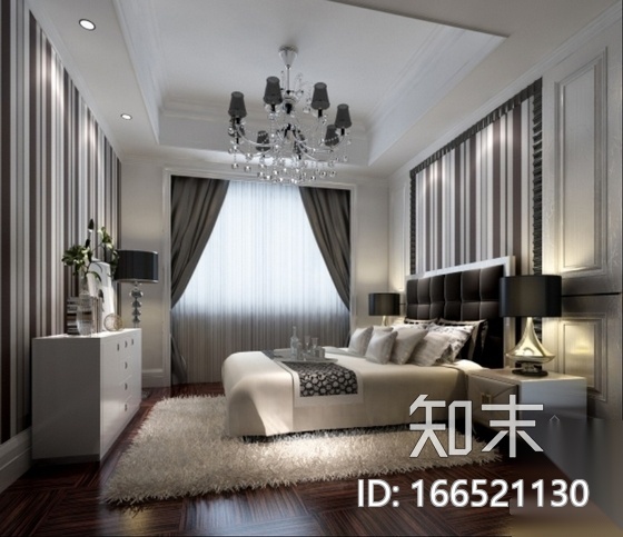 [苏州]高档新古典三居室样板房室内施工图（含效果）cad施工图下载【ID:166521130】