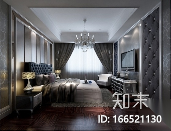 [苏州]高档新古典三居室样板房室内施工图（含效果）cad施工图下载【ID:166521130】