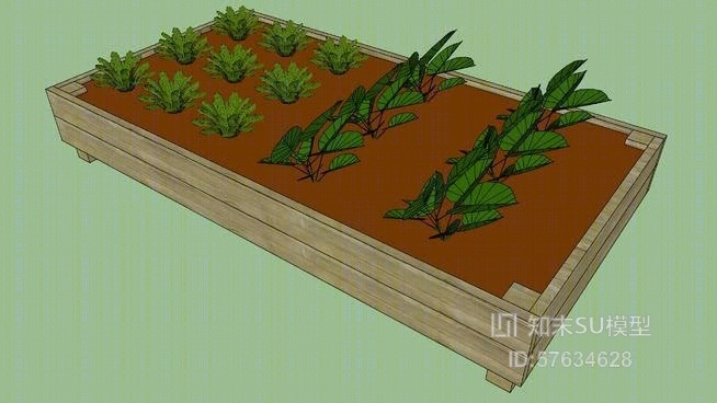 现代花草SU模型草图