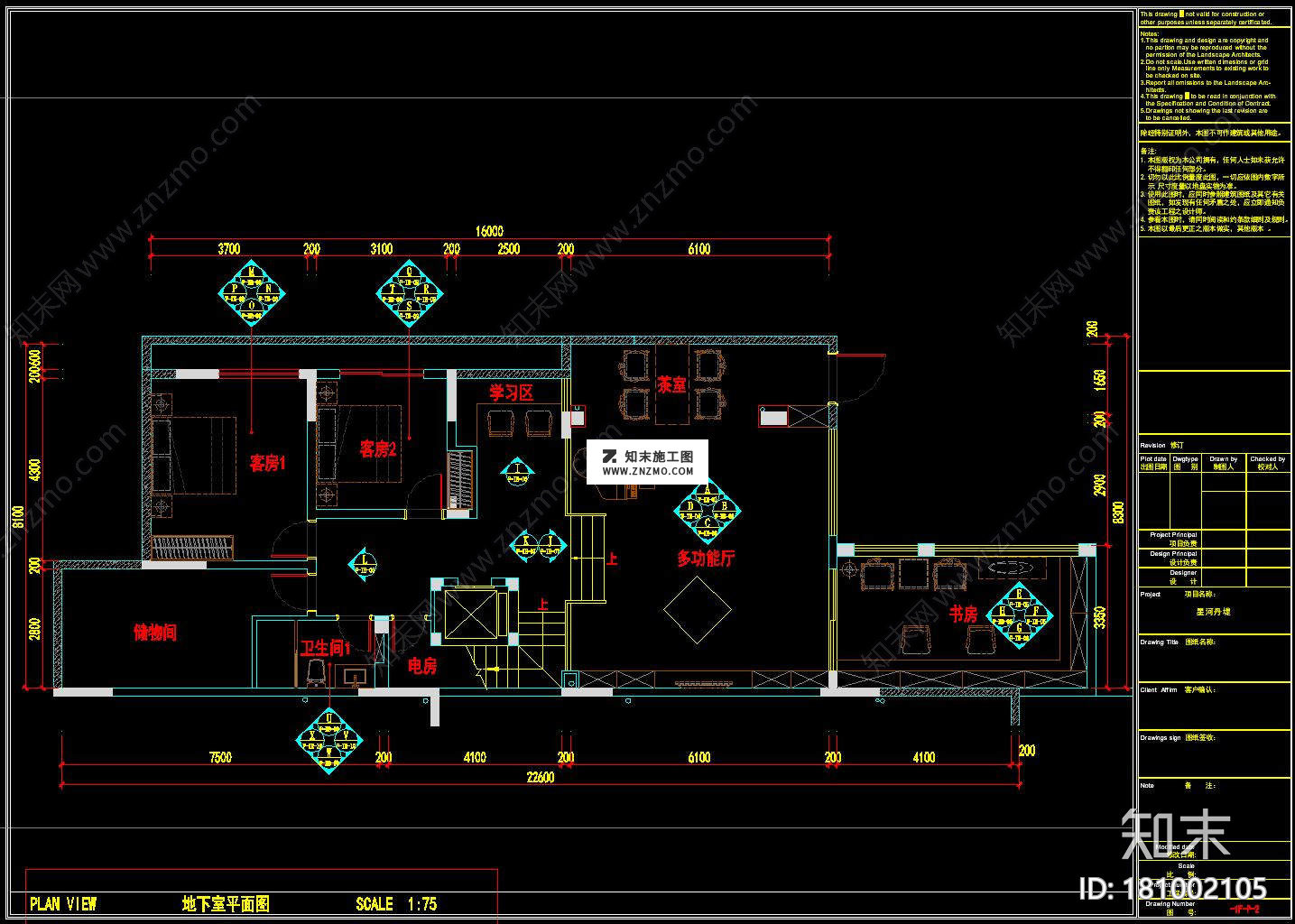 现代风格别墅施工图，CAD建筑图纸免费下载施工图下载【ID:181002105】