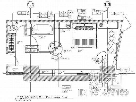[上海]时尚豪华酒店样板房室内设计CAD施工图cad施工图下载【ID:161875189】