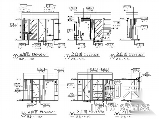 [上海]时尚豪华酒店样板房室内设计CAD施工图cad施工图下载【ID:161875189】