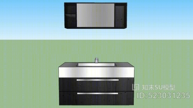 浴室橱柜镜架龙头SU模型下载【ID:523031235】