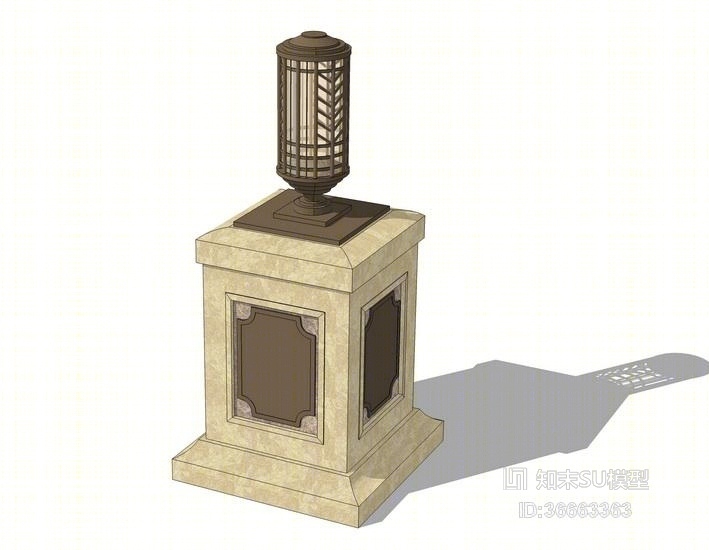 欧式景观灯柱SU模型下载【ID:36663363】