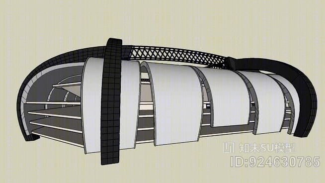 凯瑟尔竞技场体育场SU模型下载【ID:924630785】