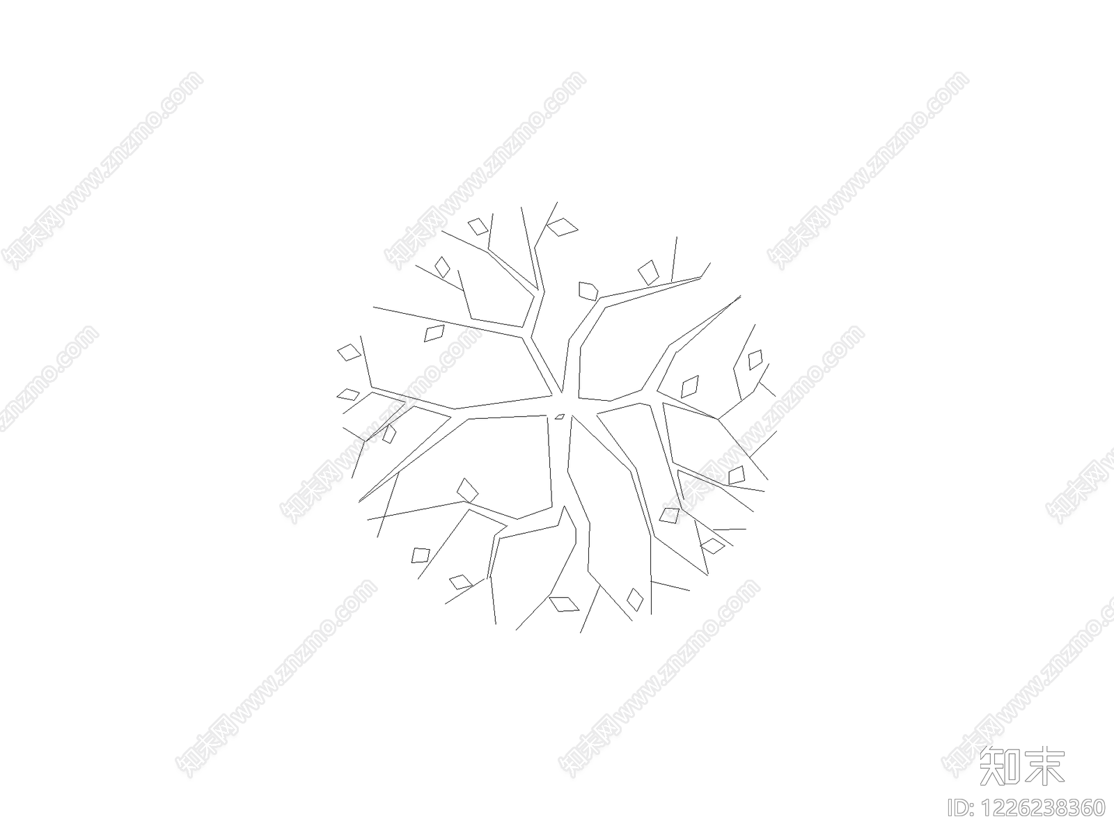 现代乔木种植CAD图纸