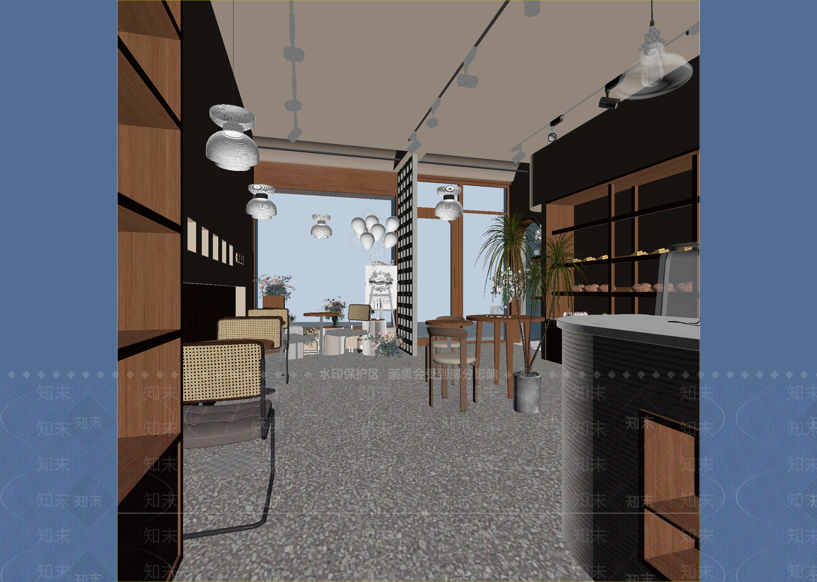奶油咖啡厅3D模型下载【ID:1214710299】