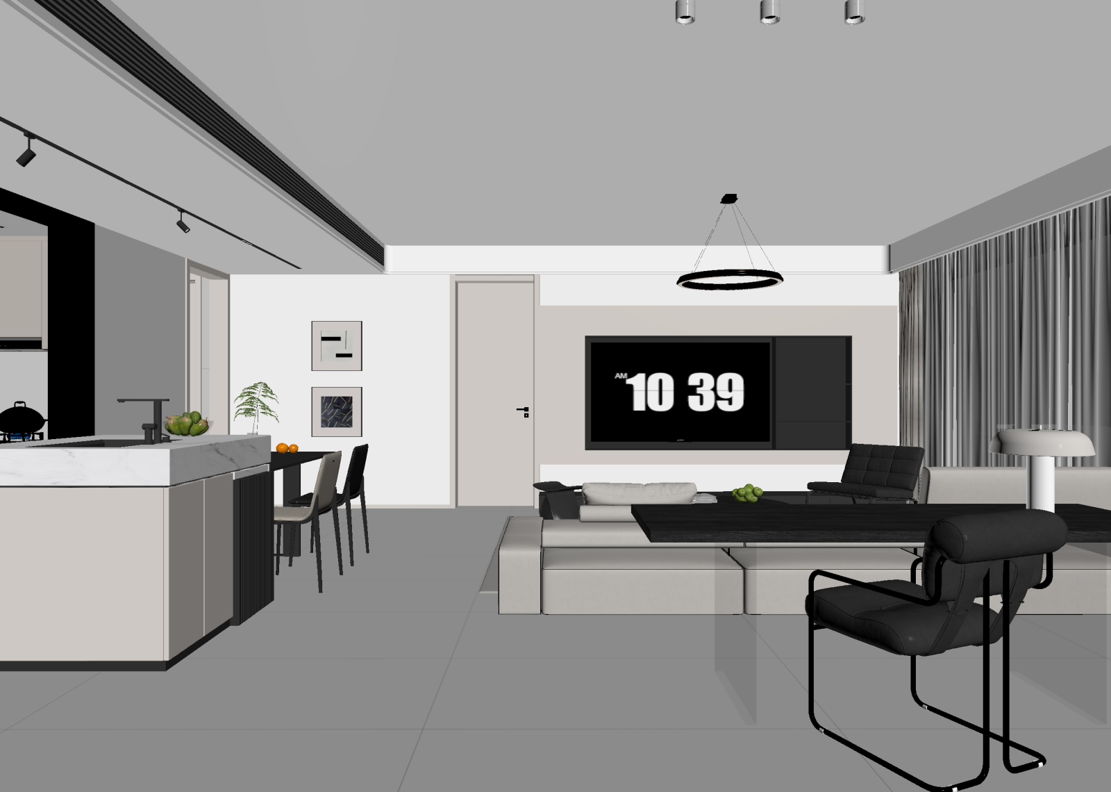 现代客餐厅3D模型下载【ID:1214710846】