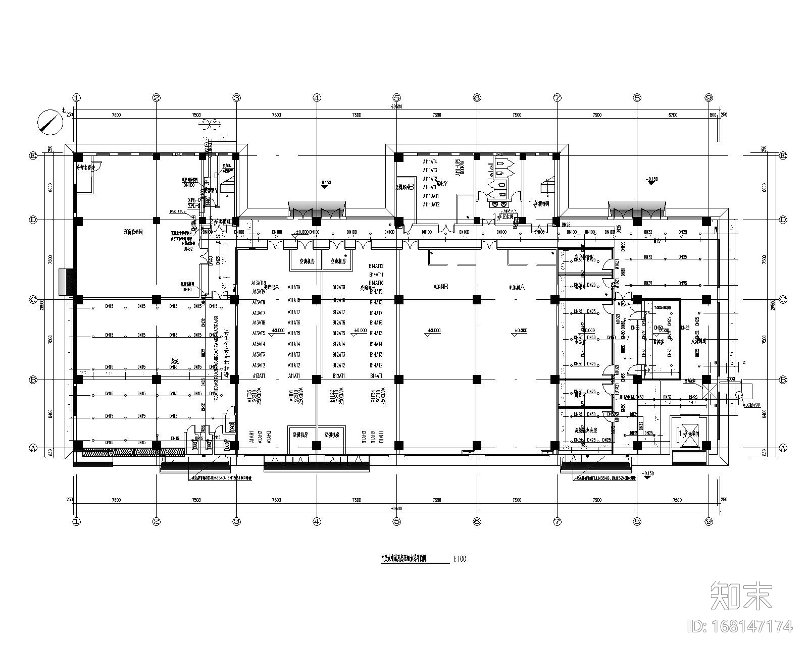 北京通州某厂房项目给排水施工图cad施工图下载【ID:168147174】