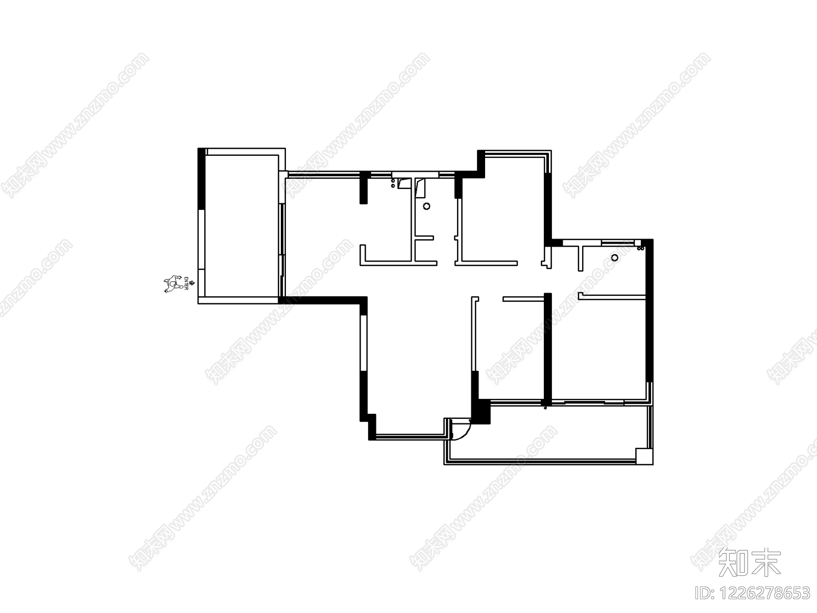 家装图块cad施工图下载【ID:1226278653】