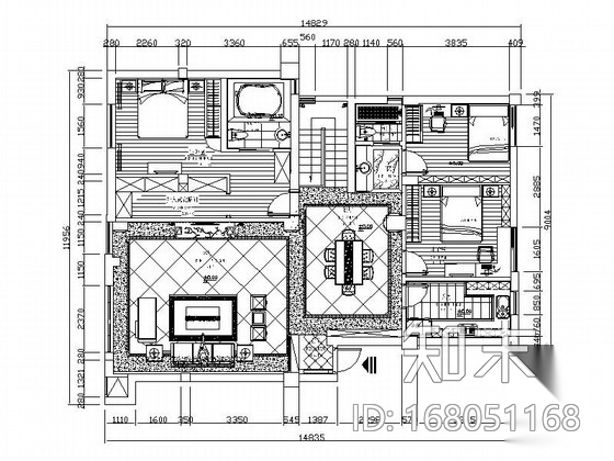 [宁波]梅墟核心区简欧双层别墅装修图（含效果）cad施工图下载【ID:168051168】