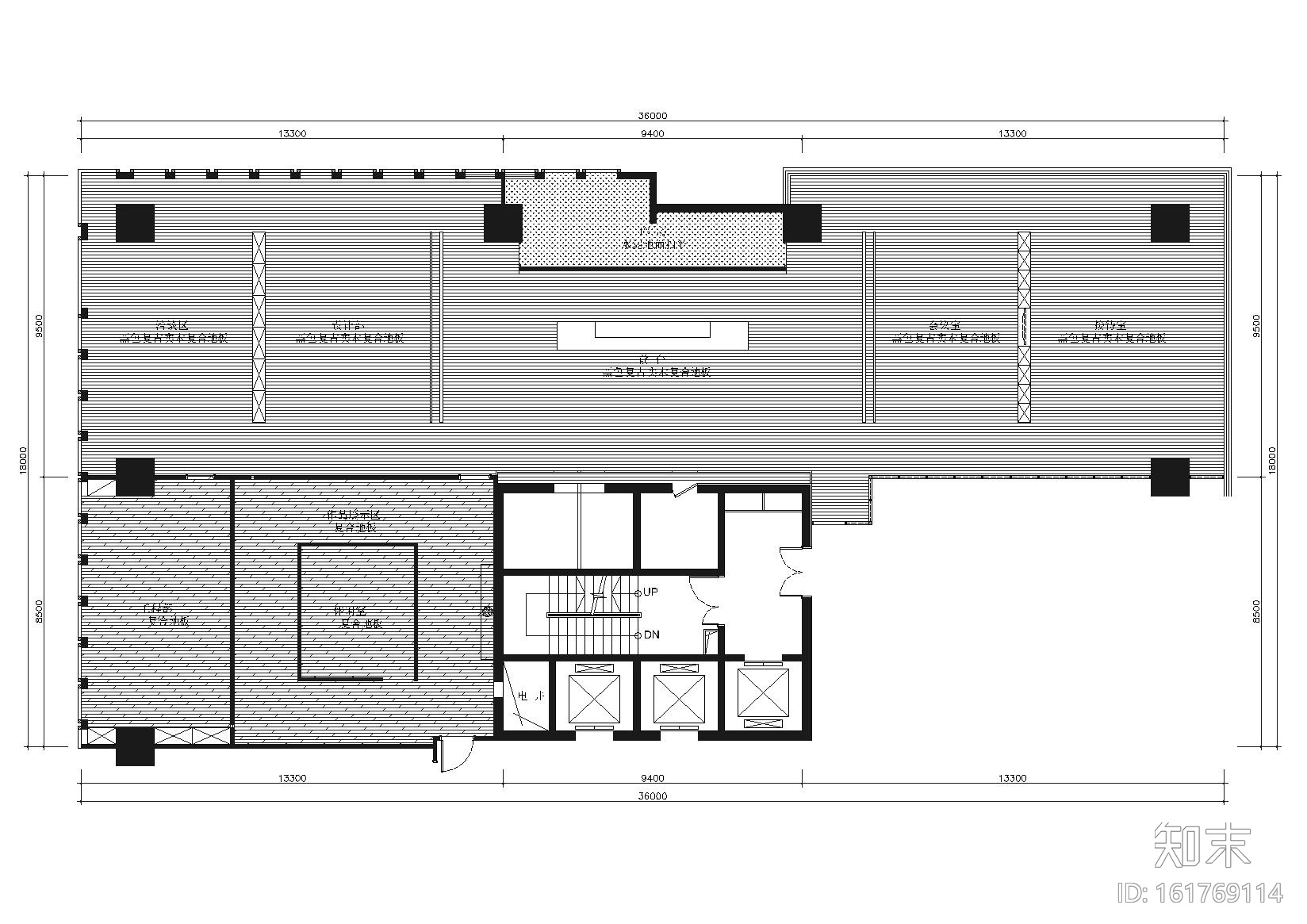 [山东]临沂叙品办公室装饰施工图+实景拍摄cad施工图下载【ID:161769114】