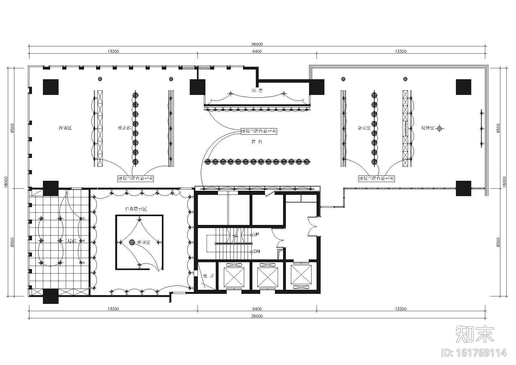 [山东]临沂叙品办公室装饰施工图+实景拍摄cad施工图下载【ID:161769114】