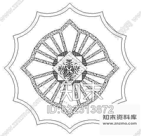 图块/节点铺地花纹图块18cad施工图下载【ID:832313872】