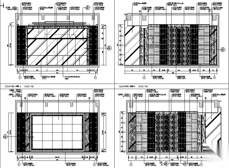 现代奢华风格环球金融中心售楼部深化设计施工图cad施工图下载【ID:160705114】