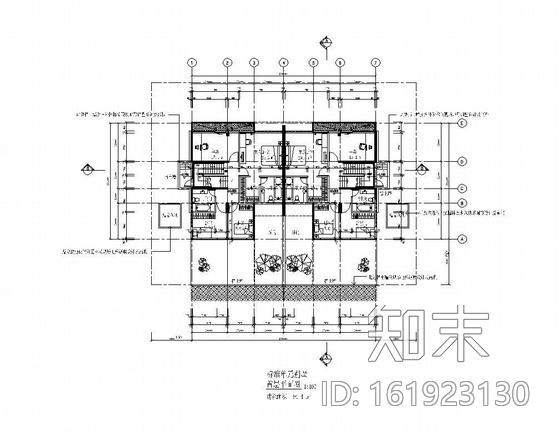 五种户型多层连排别墅图纸cad施工图下载【ID:161923130】