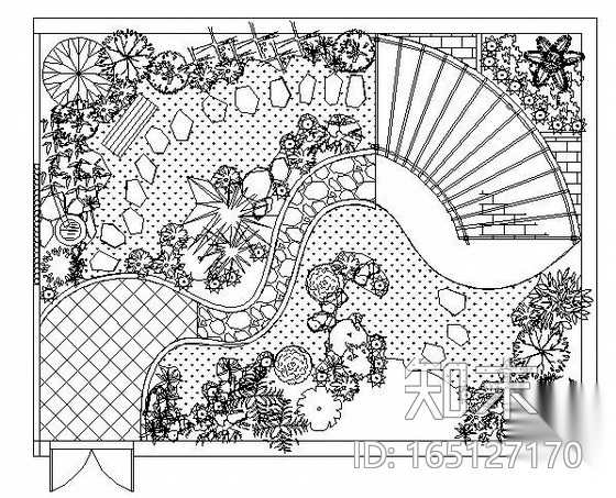 三种花园庭院景观设计图施工图下载【ID:165127170】