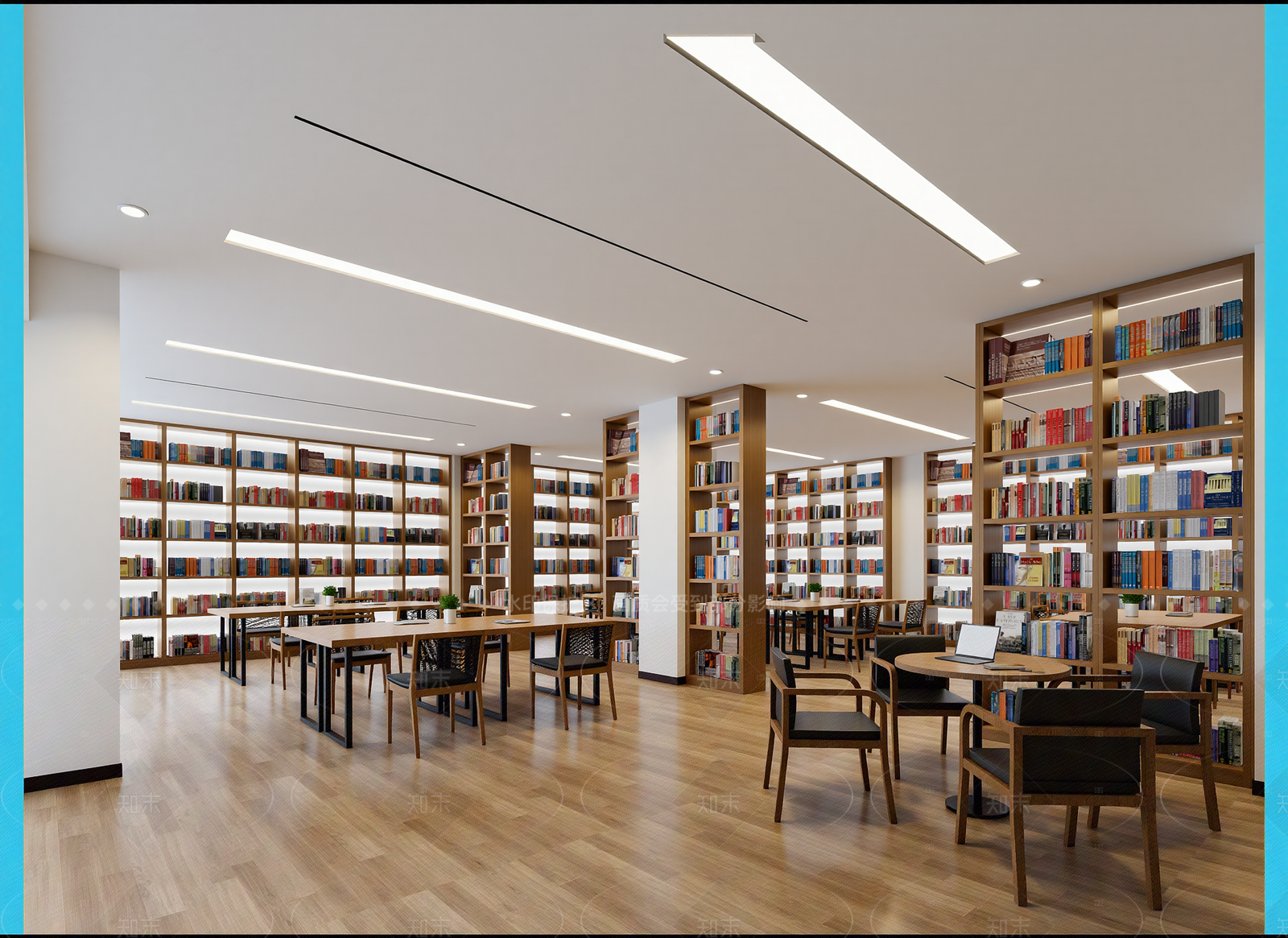 现代图书馆3D模型下载【ID:1214993576】