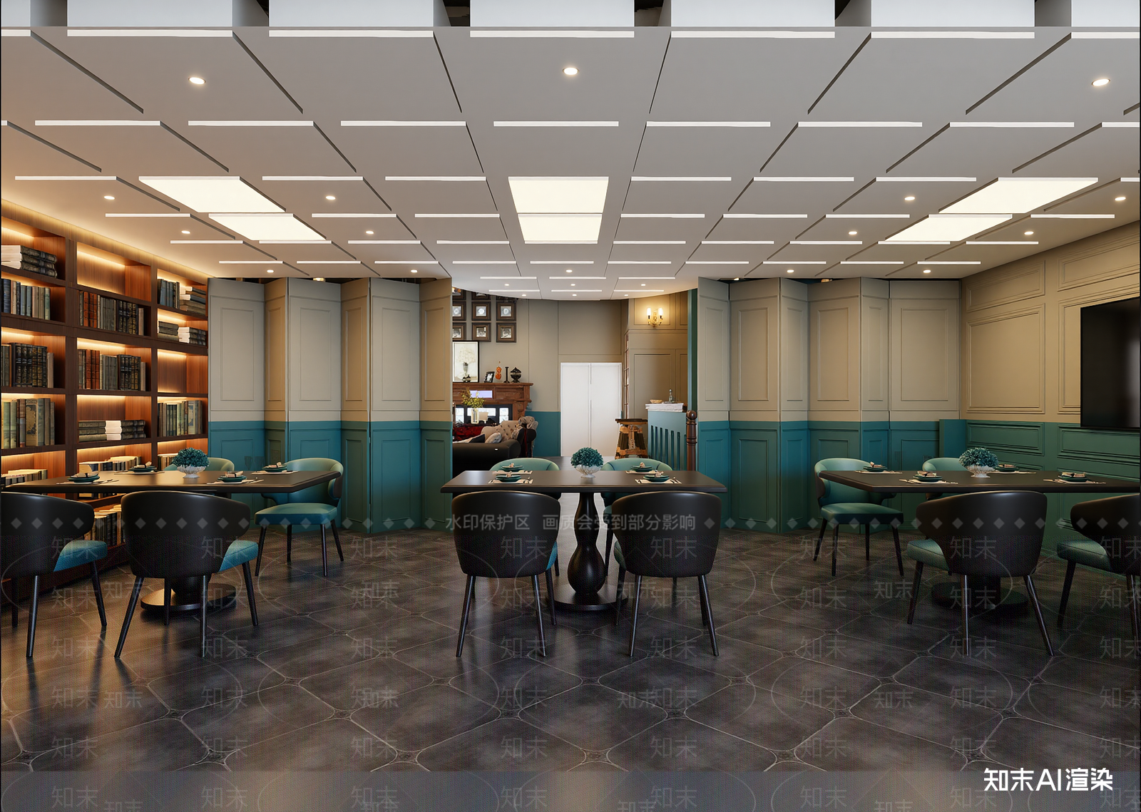 欧式古典酒店餐厅3D模型下载【ID:1221749903】