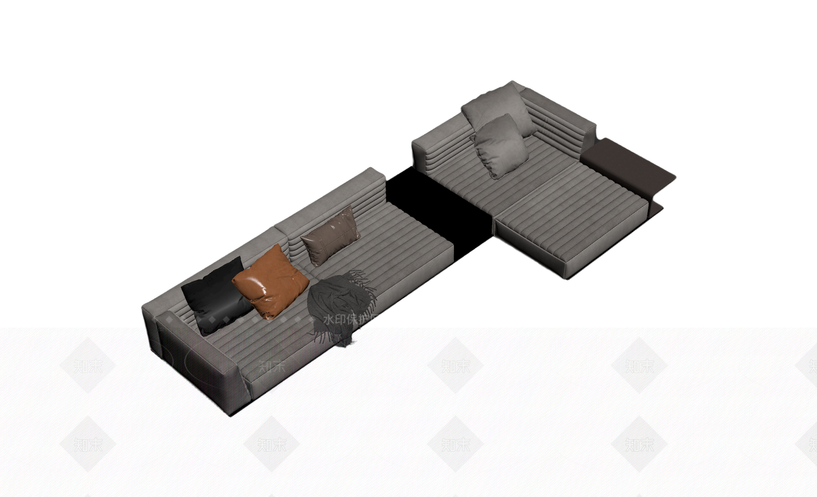 现代L型沙发组合3D模型下载【ID:1205545527】
