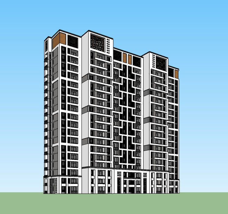 10套新中式高层住宅SU精模cad施工图下载【ID:149547136】