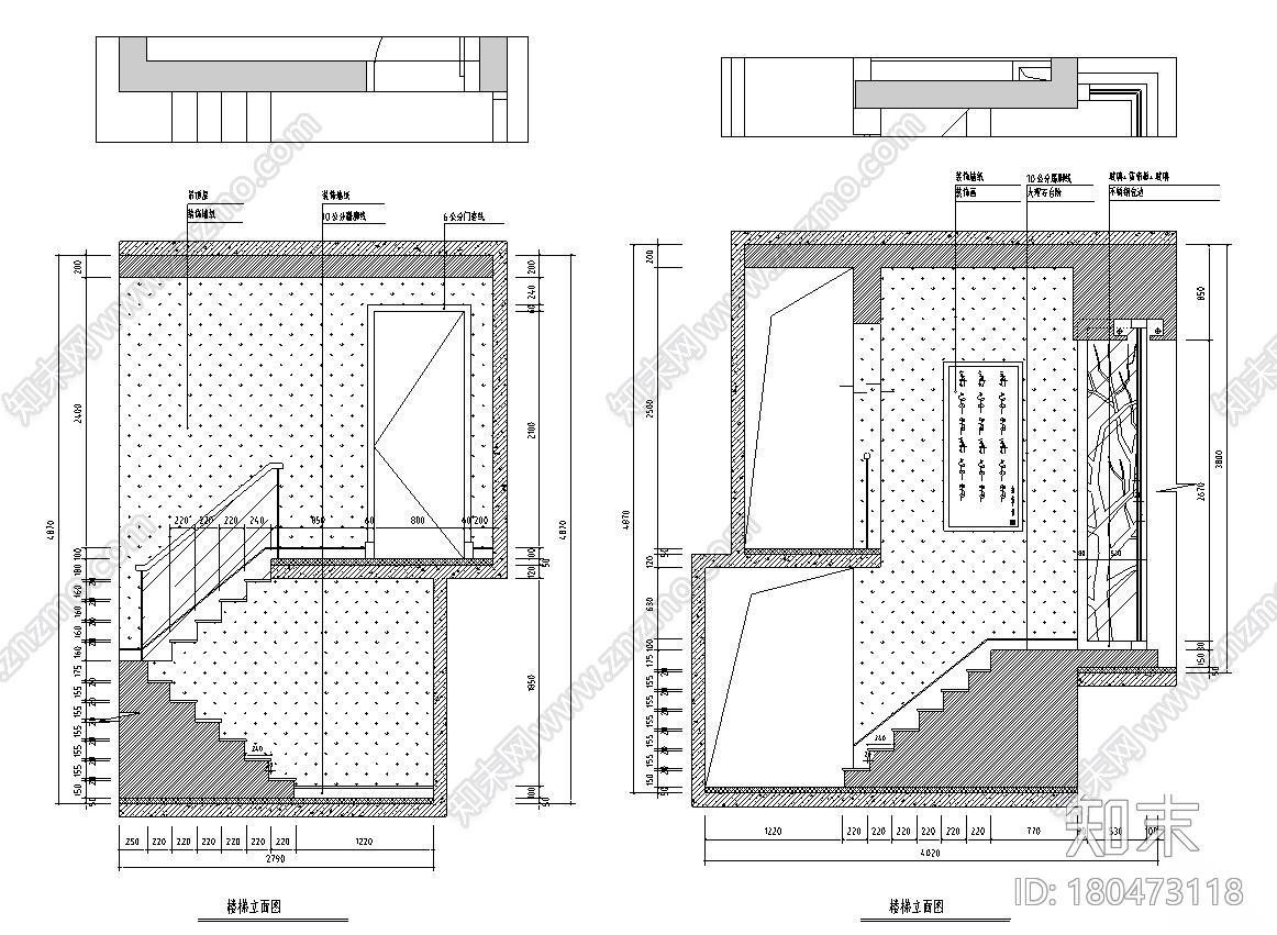 现代中式风格150㎡跃层公寓住宅装修施工图施工图下载【ID:180473118】