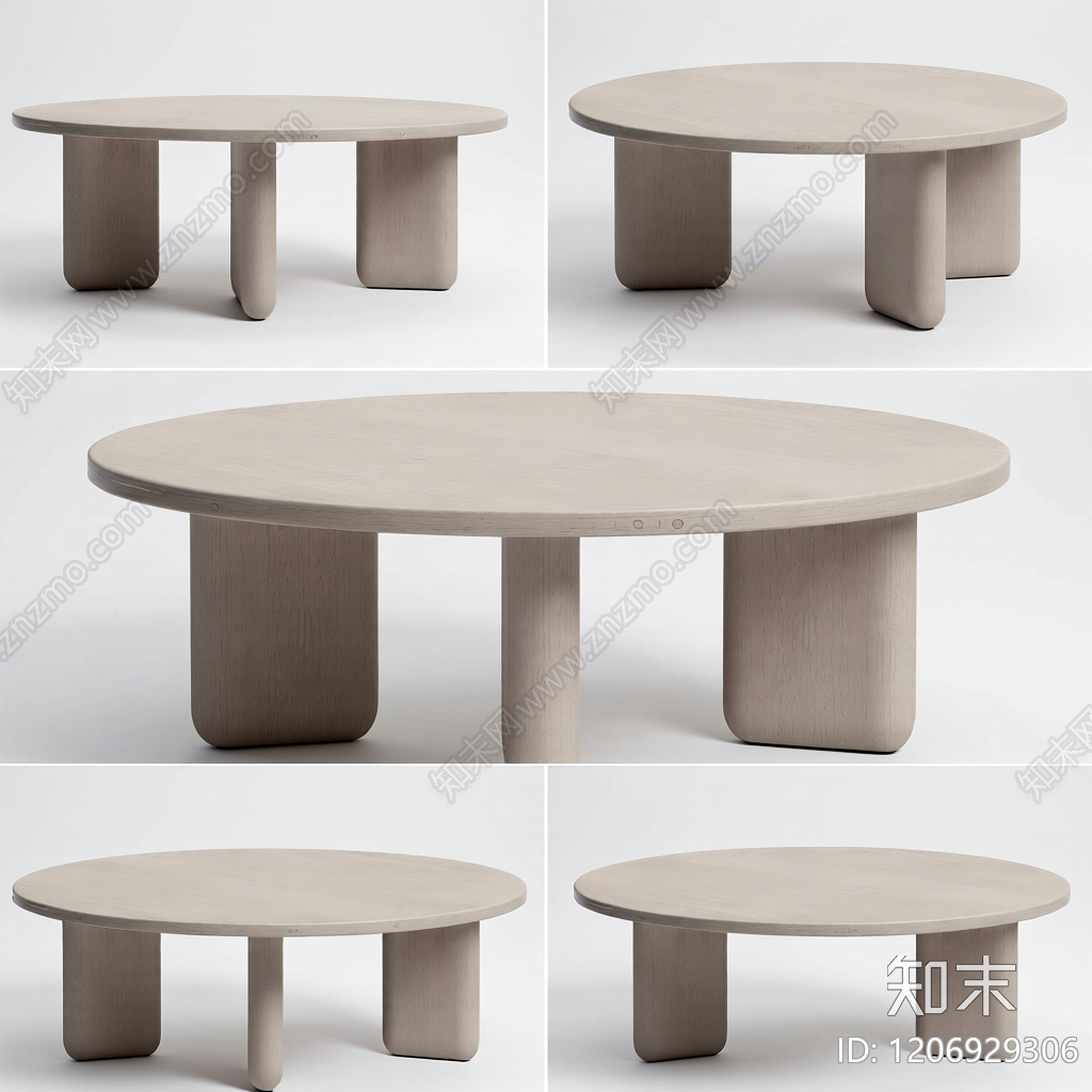 圆形木纹茶几3D模型下载【ID:1206929306】