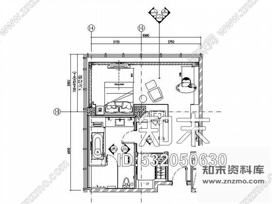 施工图标准酒店客房装修图cad施工图下载【ID:532050630】