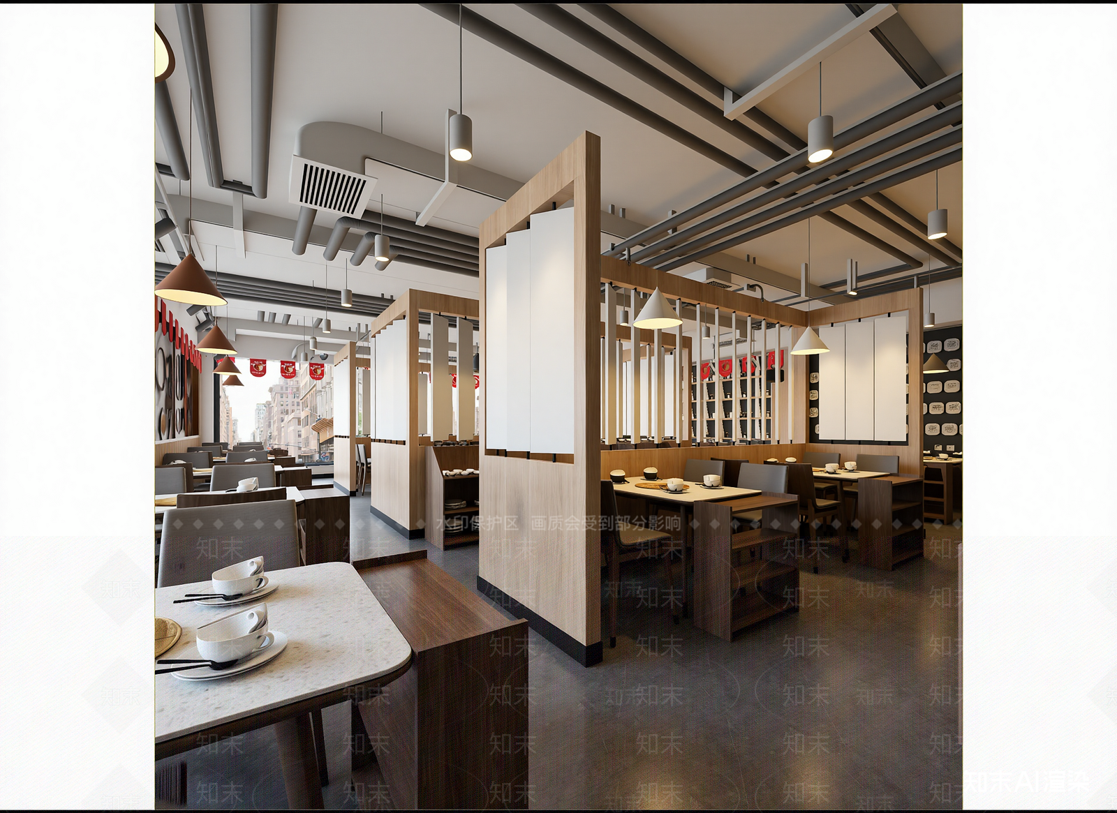 现代中餐厅3D模型下载【ID:1214342149】