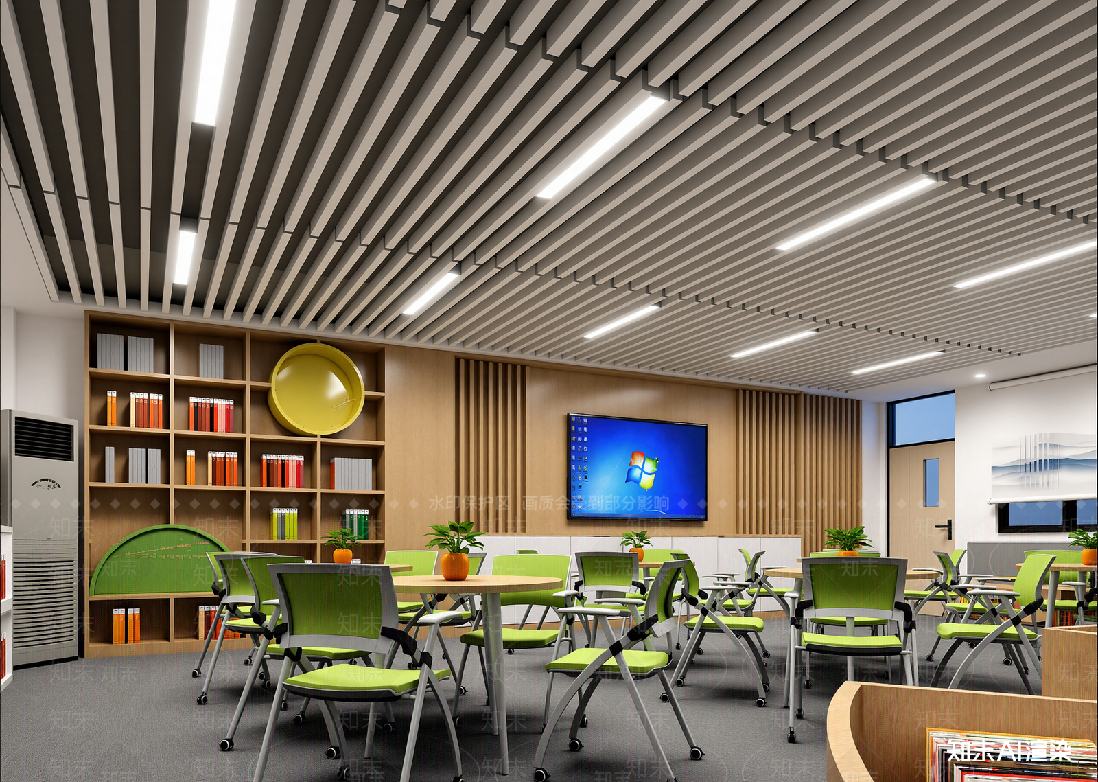现代教室3D模型下载【ID:1214424142】