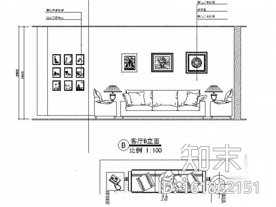 [四川]田园风情两居室室内装修施工图（含效果）cad施工图下载【ID:161862151】