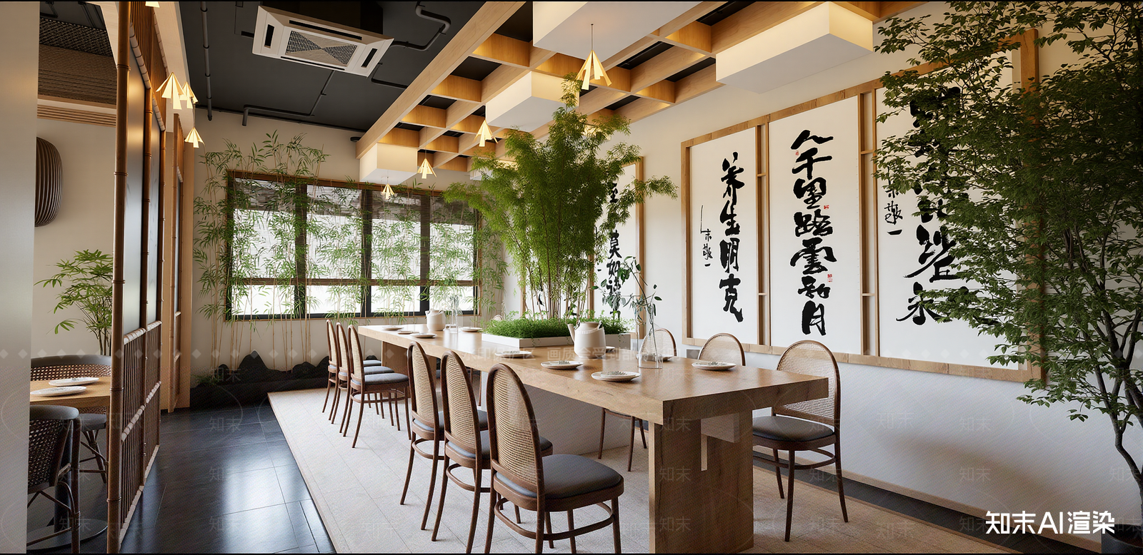 新中式中餐厅SU模型下载【ID:1216009946】