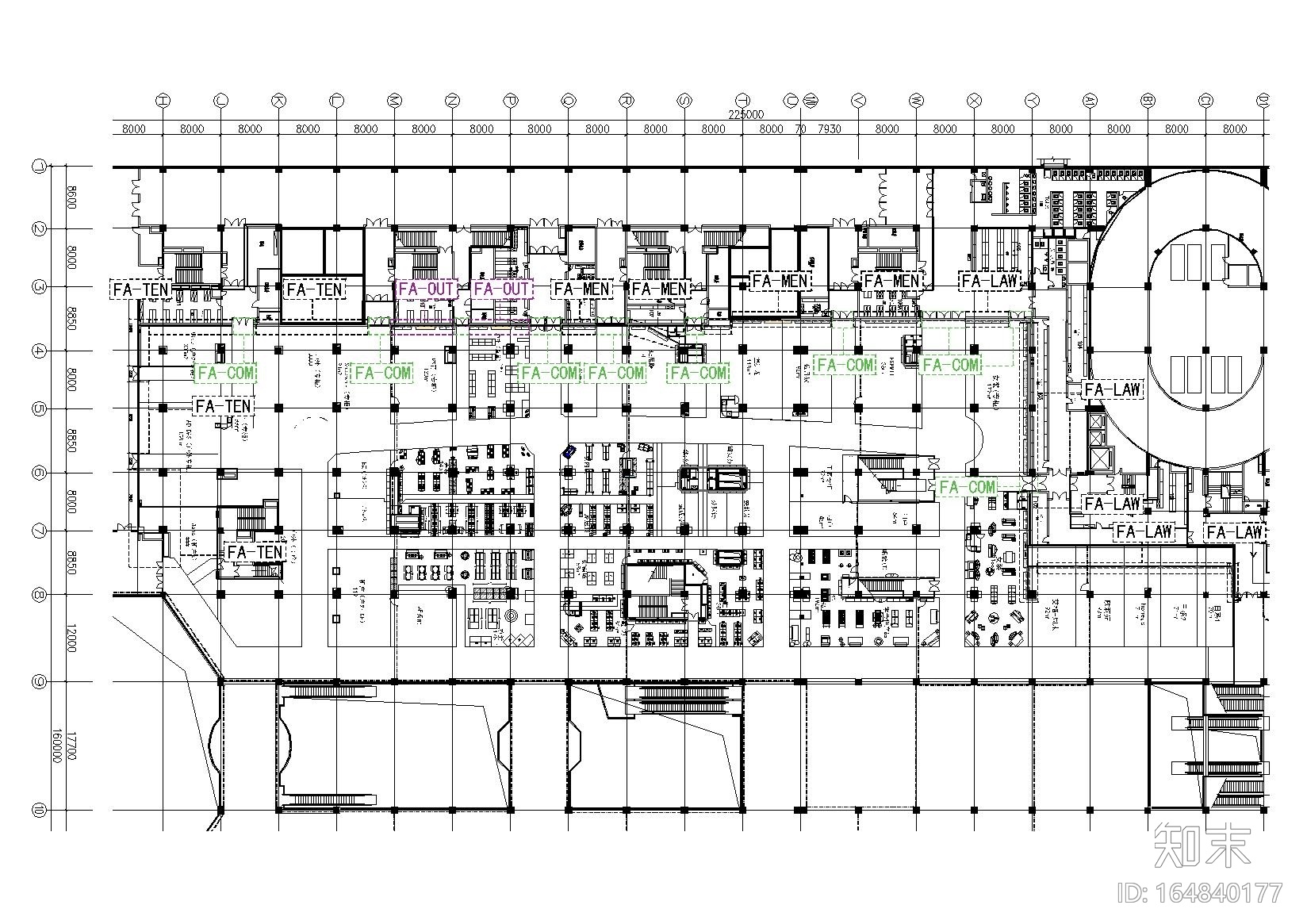 [广东]广州东方宝泰购物广场精品超市施工图cad施工图下载【ID:164840177】