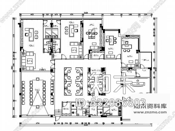 施工图江西新中式投资公司办公室室内装修图含效果施工图下载【ID:532086803】