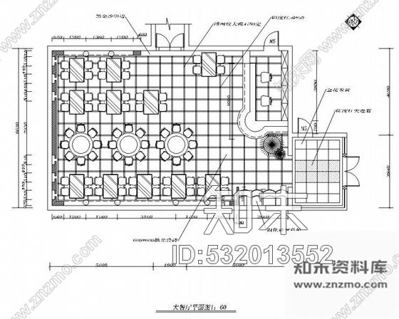 施工图北京某大餐厅装修图cad施工图下载【ID:532013552】