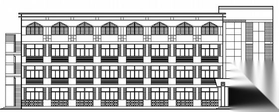 某中学四层宿舍楼建筑施工图cad施工图下载【ID:166820112】