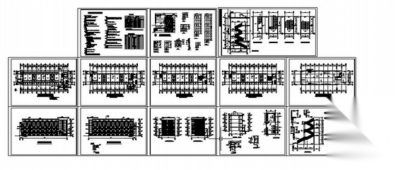 某中学四层宿舍楼建筑施工图cad施工图下载【ID:166820112】