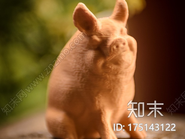 3D扫描的花园陶猪雕塑3d打印模型下载【ID:175143122】