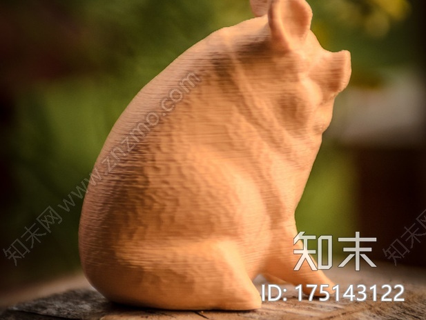 3D扫描的花园陶猪雕塑3d打印模型下载【ID:175143122】