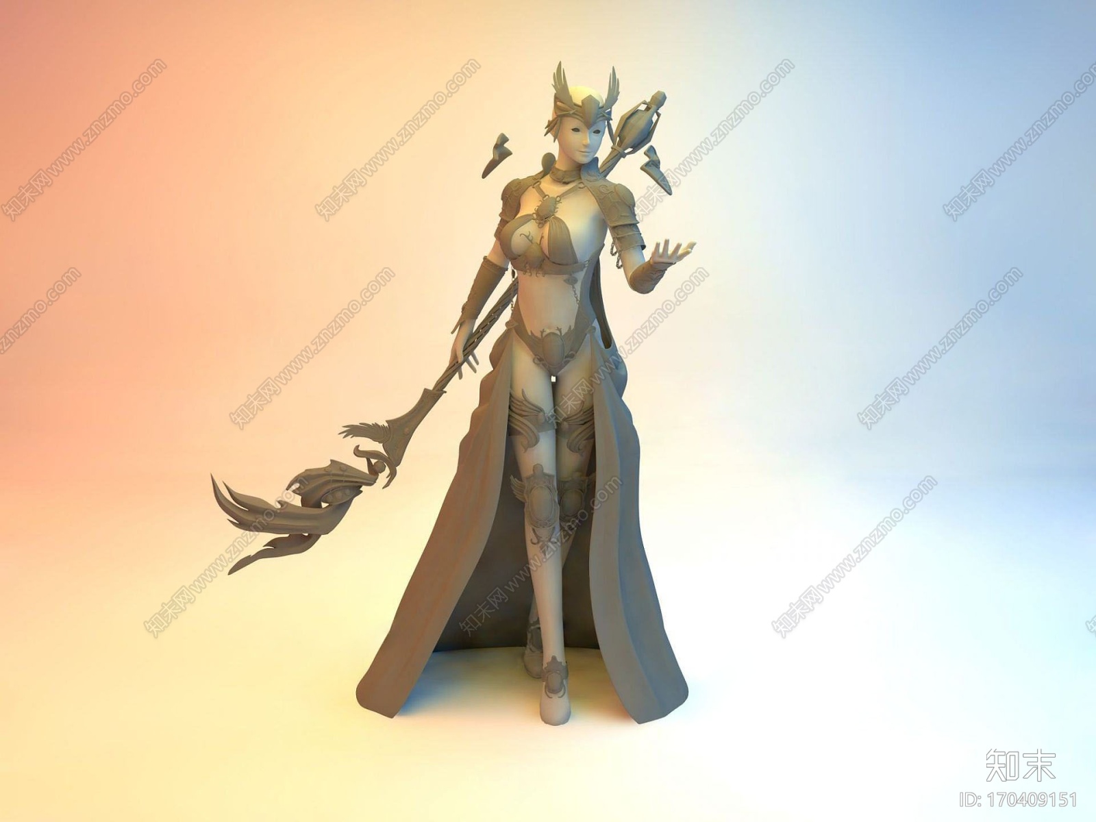 现代3D女性法师CG模型下载【ID:170409151】