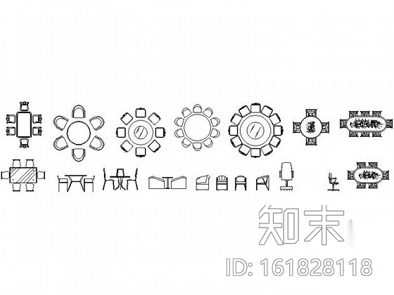 各式家装家具CAD图块下载cad施工图下载【ID:161828118】