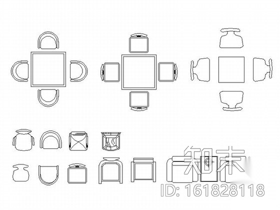 各式家装家具CAD图块下载cad施工图下载【ID:161828118】