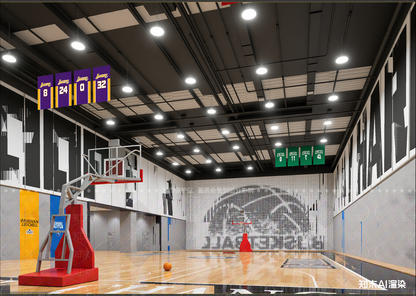 现代篮球场3D模型下载【ID:1214682439】