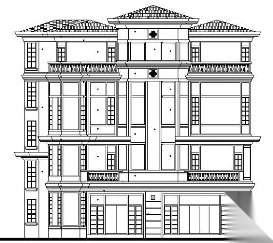 珠海市某四层叠拼别墅住宅楼建筑方案图施工图下载【ID:149892141】