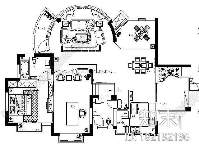 [重庆]160㎡新中式风居室装修图（含实景）cad施工图下载【ID:182192196】