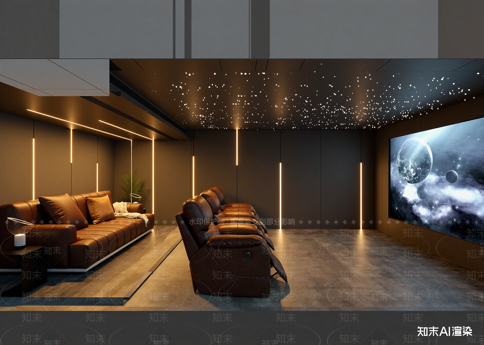 新中式影音室3D模型下载【ID:1214374453】