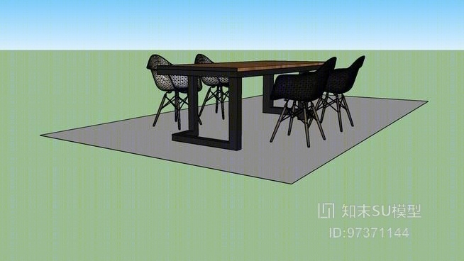 办公桌椅组合SU模型下载【ID:817887434】