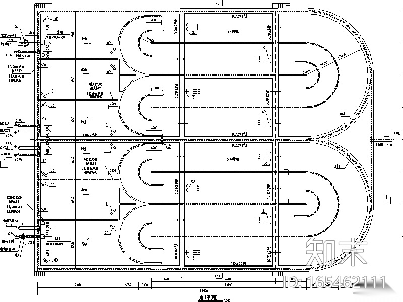 [湖北]污水处理厂水处理工艺设计图（CAD）cad施工图下载【ID:165462111】