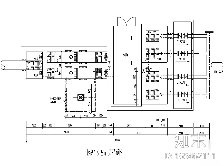 [湖北]污水处理厂水处理工艺设计图（CAD）cad施工图下载【ID:165462111】