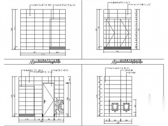 某银行公共卫生间装修图cad施工图下载【ID:160703436】